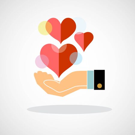 Hand holding heart.のイラスト素材