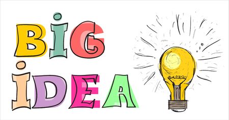 Big Idea Concept Background made with hand drawn sketchesのイラスト素材