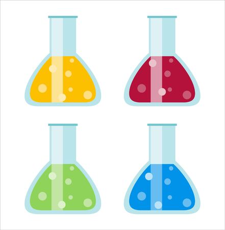 Illustration of a laboratory flask on a white backgroundのイラスト素材