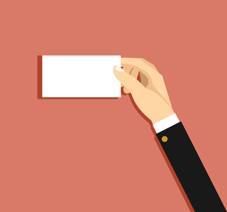 Businessman's hand holding blank paper business cardのイラスト素材