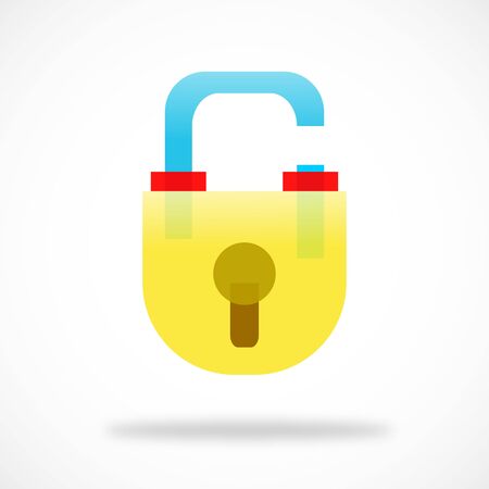 Lock Icon in trendy flat style isolated on gray background. Security symbol for your web site design, logo, app, UI. Vector illustration,のイラスト素材