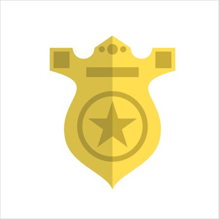 Vector police badge, flat designのイラスト素材