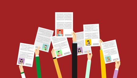 Applying for job, giving CV, job competition vector conceptのイラスト素材