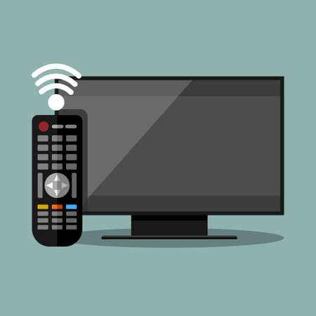 TV And Remote Illustrationのイラスト素材