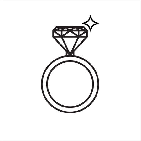 Outline Diamond ring Iconのイラスト素材