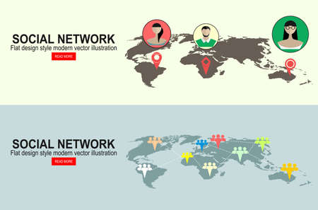 Global social network abstract scheme.のイラスト素材