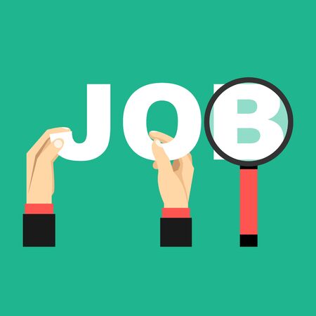 Human resources design. Applying for job at laptop, giving CV, job competition vector concept.のイラスト素材