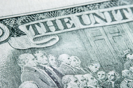 two dollar bill, macro photographyの写真素材