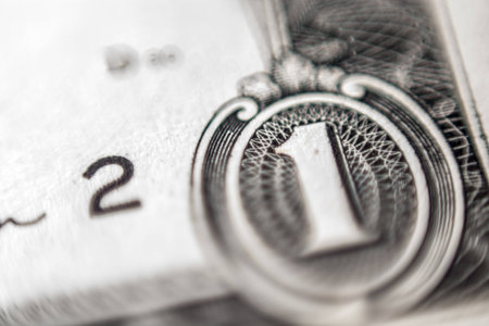 one dollar bill, macro photographyの写真素材