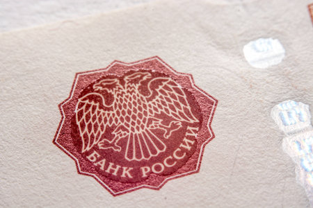 rouble bill, macro photography