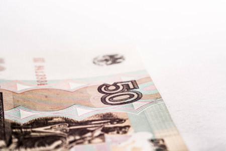 rouble bill, macro photographyの写真素材