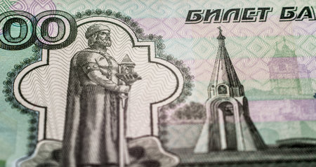 rouble bill, macro photographyの写真素材