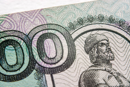 Rouble banknotes, macro photographyの写真素材