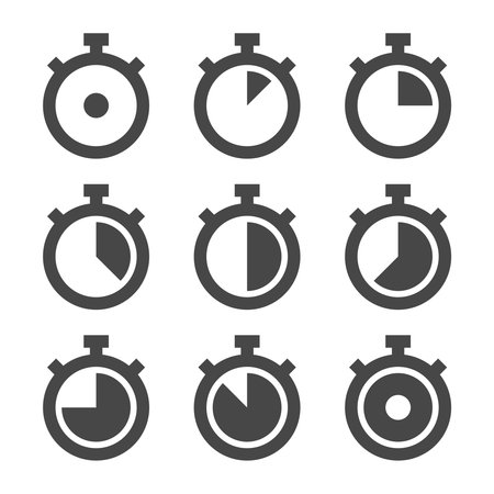 Timer and Chronometer vector icon. Stopwatch and countdown vector sign.のイラスト素材