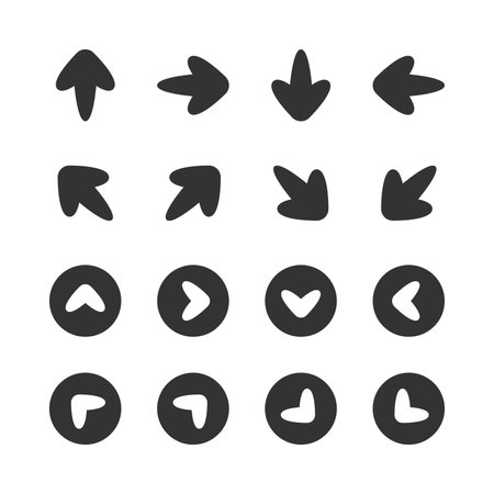 Arrow and Navigation vector icon set.のイラスト素材