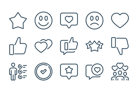 Feedback and Survey related line icon set. Review and Rating vector linear icons.のイラスト素材