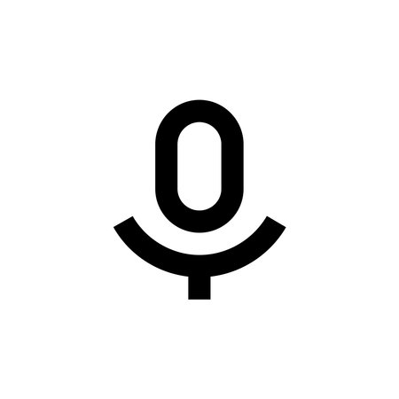 Microphone vector icon. Mic and Audio Record line sign.のイラスト素材