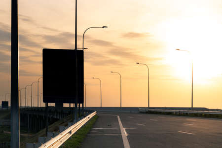 Sunset beautiful evening in expressway Mattala exitの写真素材