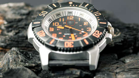 Children's analog sport wristwatch angled viewの写真素材