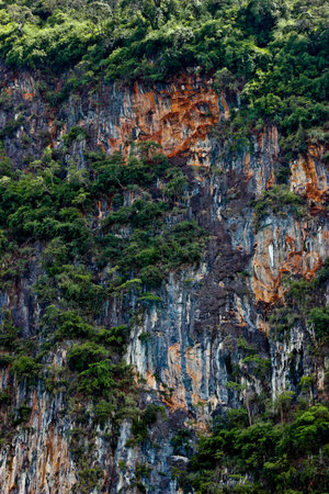 Limestone cliff nature and adventureの写真素材