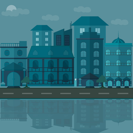 Urban landscape and city life Vector illustration.のイラスト素材