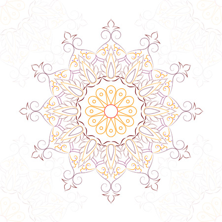 Flower Mandala Vintage decorative elements.vector illustrationIndian vignette design for greeting card, photo, save the date, Yoga template.のイラスト素材