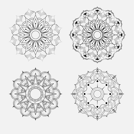 Flower Mandala. Vintage decorative elements. Oriental pattern, vector illustrationのイラスト素材