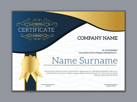Vintage golden classic certificate of achievement template.のイラスト素材