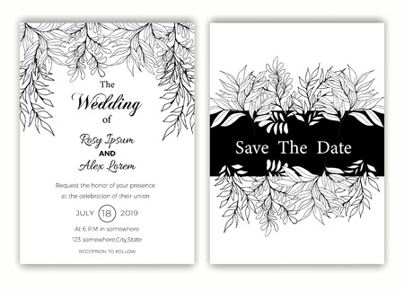 Wedding invitation , Save the date,のイラスト素材