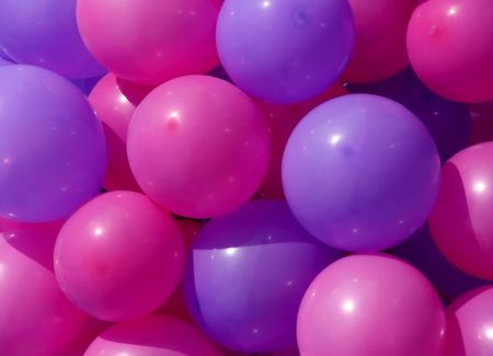 pink and lilac party balloons close-up