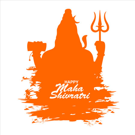 lord shiv shankar silhouette background for maha shivratriのイラスト素材