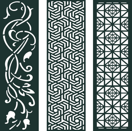 3 Set Design For jali, Laser, Cnc, Graphic.のイラスト素材