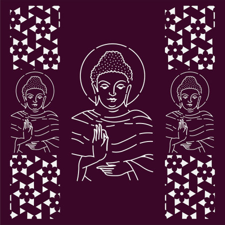 Buddha Vector Jali laser Cutting.のイラスト素材