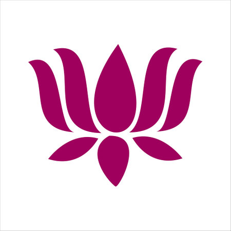 Lotus flowers silhouettes. Set of three vector illustrations.のイラスト素材