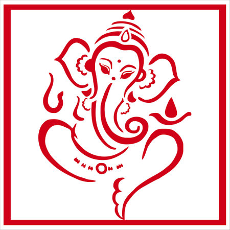 Hindu God Lord Ganesha vector Art.のイラスト素材
