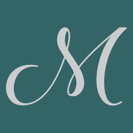 Hand drawn alphabet M Letterのイラスト素材