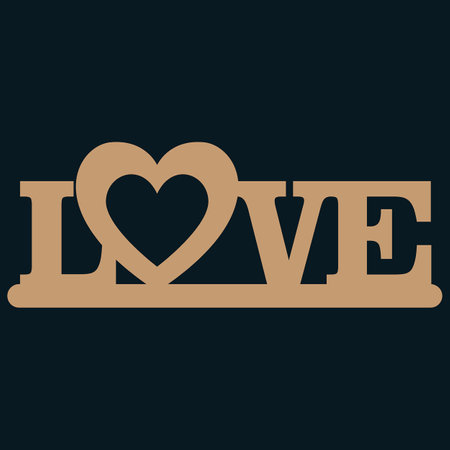 'Love' cake topper for laser or milling cutのイラスト素材