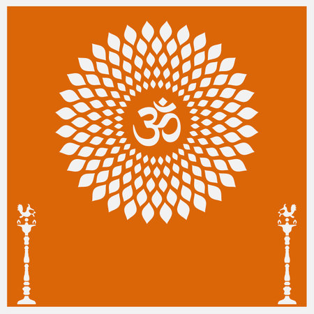 Om mandala circle design. Om vector.