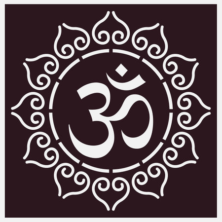 Om mandala circle design. Om vector.