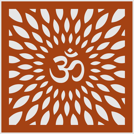 Om mandala circle design. Om vector.