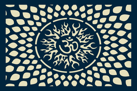 Oriental pattern. Circular ornament in the form of a sun.のイラスト素材