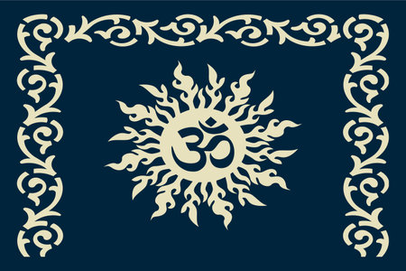 Oriental pattern with arabesques and mandala.のイラスト素材