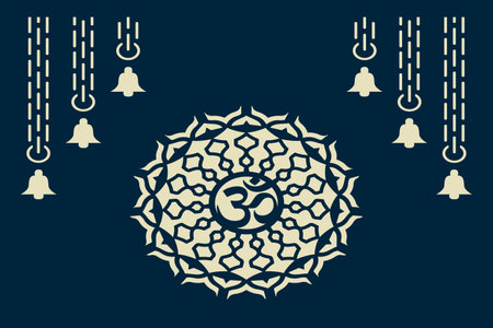 Hariyali greeting card with mandala. Vector illustration.