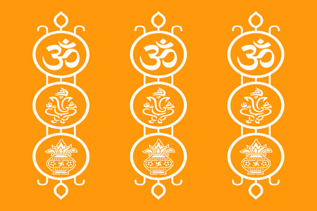 Vector set of Lord Ganesha. Ganesha icon.のイラスト素材