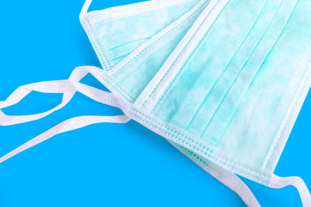 Nursing surgical mask to avoid viruses. Top viewの写真素材