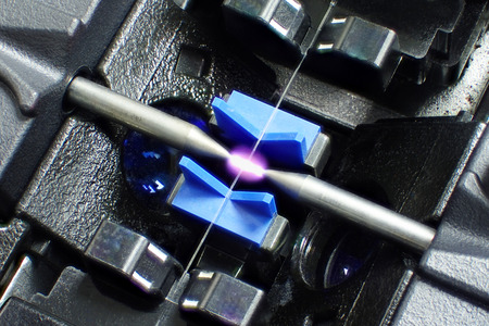 The photo of fusion splicer fiber optic.の写真素材