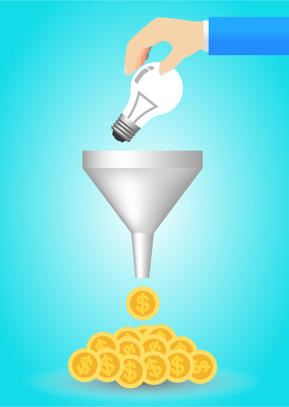 Make money with idea concept., vector illustrationのイラスト素材