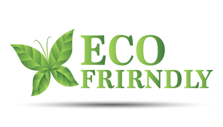 Eco friendly logo, Designed to be leaf look like butterfly, vector illustration.のイラスト素材