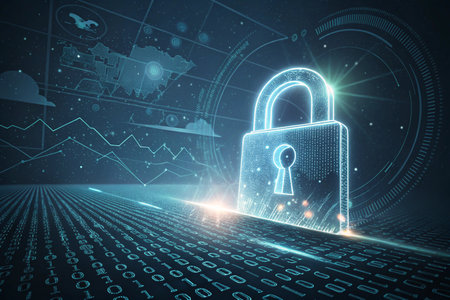 Circuit board with glowing lights, 3d rendering toned imageの素材