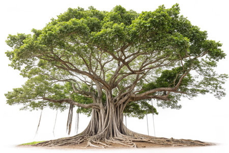 Big tree isolated on white background. Clipping path included for easy extraction.の素材